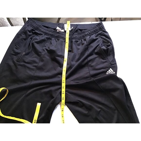 ADIDAS- MENS BLACK ELASTIC WAIST STRAIGHT LEG JOGGERS SWEATPANTS SIZE X-LARGE - Picture 4 of 6